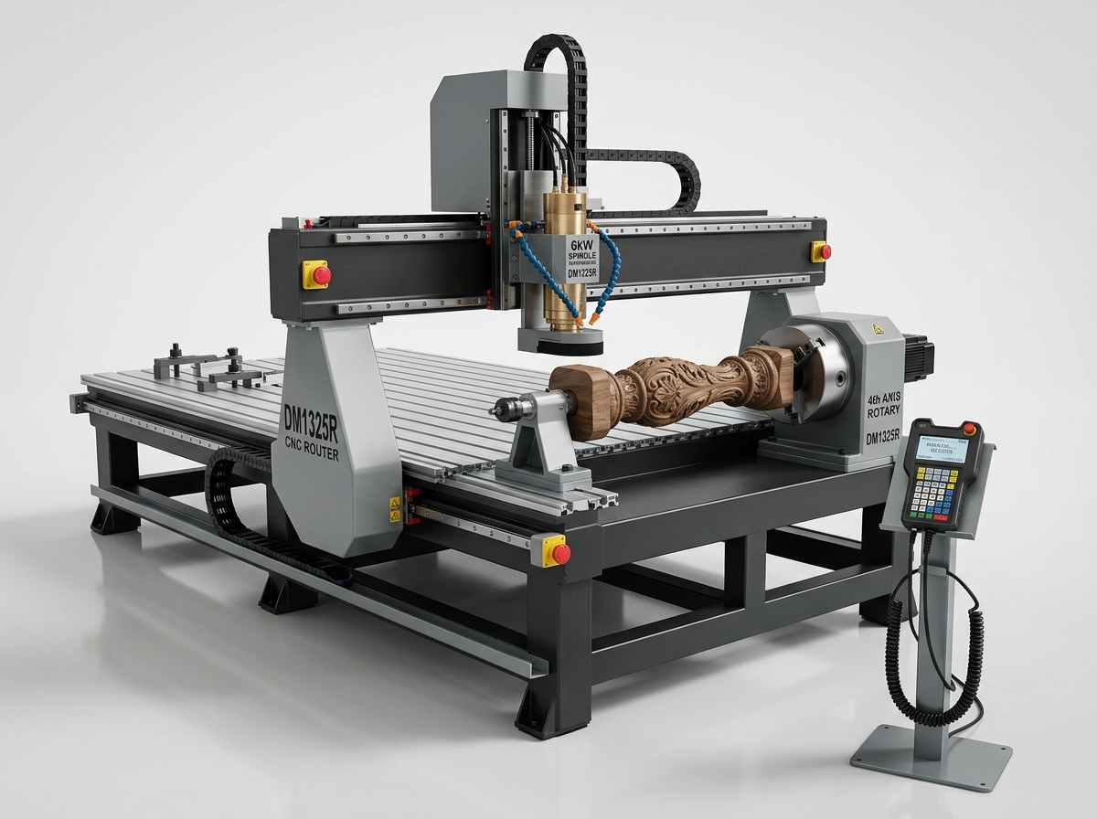 Cnc Router With Rotary Machine